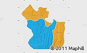 Political Map of Lukaya, single color outside