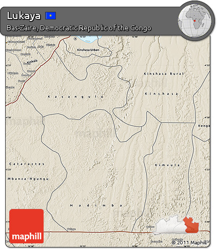 Shaded Relief Map of Lukaya