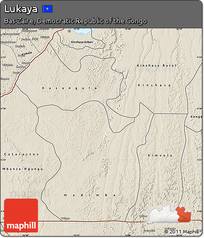 Shaded Relief Map of Lukaya