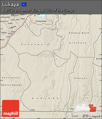 Shaded Relief Map of Lukaya