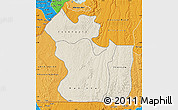 Shaded Relief Map of Lukaya, political shades outside