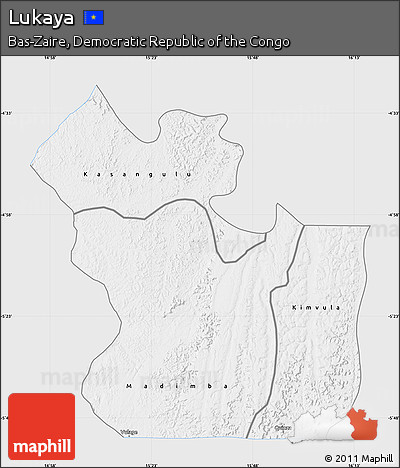 Silver Style Map of Lukaya, single color outside