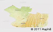 Physical Panoramic Map of Lukaya, cropped outside