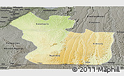 Physical Panoramic Map of Lukaya, darken, semi-desaturated
