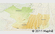 Physical Panoramic Map of Lukaya, lighten