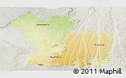 Physical Panoramic Map of Lukaya, lighten, semi-desaturated