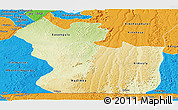 Physical Panoramic Map of Lukaya, political outside