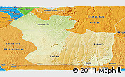 Physical Panoramic Map of Lukaya, political shades outside