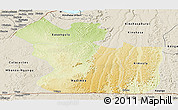 Physical Panoramic Map of Lukaya, shaded relief outside