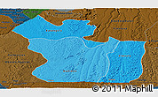 Political Shades Panoramic Map of Lukaya, darken