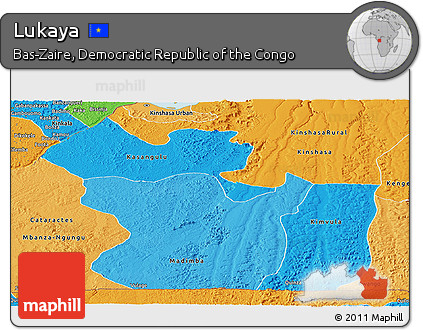 Political Shades Panoramic Map of Lukaya