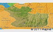 Satellite Panoramic Map of Lukaya, political shades outside