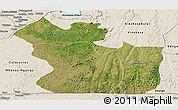 Satellite Panoramic Map of Lukaya, shaded relief outside