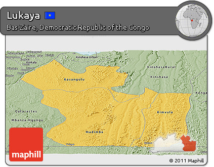 Savanna Style Panoramic Map of Lukaya