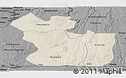 Shaded Relief Panoramic Map of Lukaya, darken, desaturated