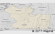 Shaded Relief Panoramic Map of Lukaya, desaturated