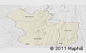 Shaded Relief Panoramic Map of Lukaya, lighten, desaturated