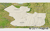 Shaded Relief Panoramic Map of Lukaya, satellite outside