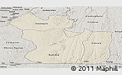 Shaded Relief Panoramic Map of Lukaya, semi-desaturated