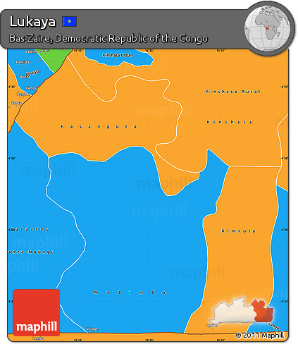 Political Simple Map of Lukaya