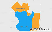 Political Simple Map of Lukaya, single color outside