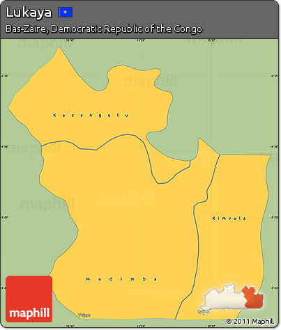 Savanna Style Simple Map of Lukaya, single color outside