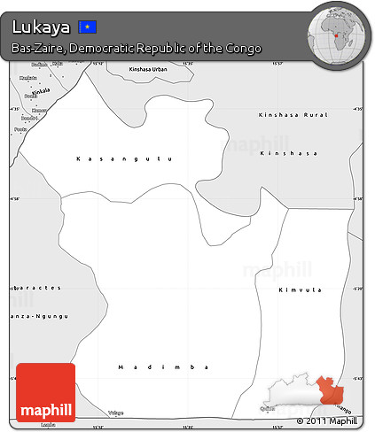 Silver Style Simple Map of Lukaya