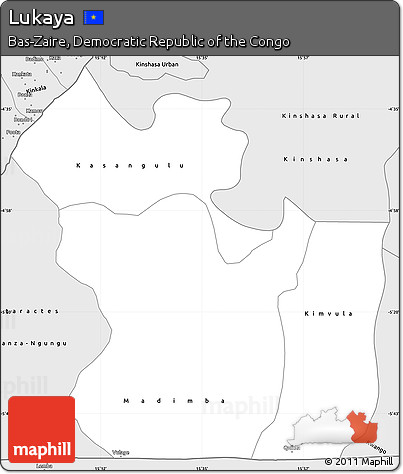Silver Style Simple Map of Lukaya