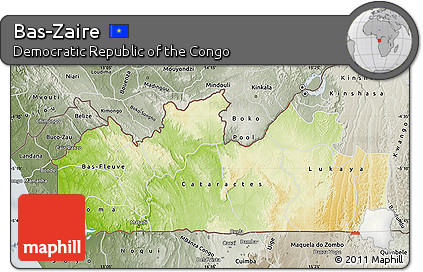 Physical Map of Bas-Zaire, semi-desaturated