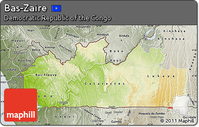 Physical Map of Bas-Zaire, semi-desaturated