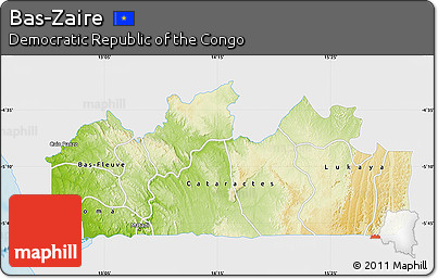 Physical Map of Bas-Zaire, single color outside