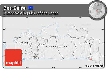 Silver Style Map of Bas-Zaire, single color outside