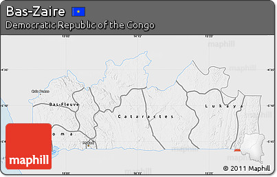 Silver Style Map of Bas-Zaire, single color outside