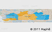 Political Panoramic Map of Bas-Zaire, lighten, semi-desaturated
