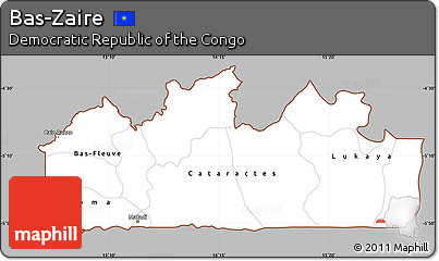 Gray Simple Map of Bas-Zaire, cropped outside