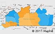Political Simple Map of Bas-Zaire, single color outside, borders and labels