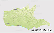 Physical 3D Map of Bumba, cropped outside