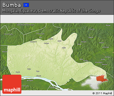 Physical 3D Map of Bumba, satellite outside