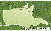 Physical 3D Map of Bumba, satellite outside