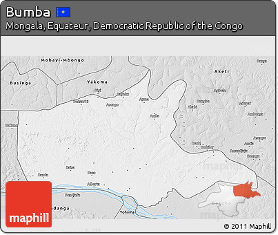 Silver Style 3D Map of Bumba