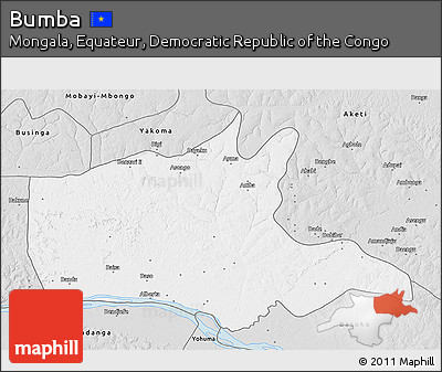 Silver Style 3D Map of Bumba