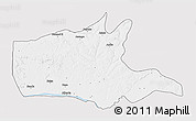 Silver Style 3D Map of Bumba, single color outside