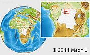 Physical Location Map of Bumba, highlighted country, highlighted parent region, within the entire country