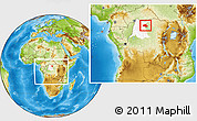 Physical Location Map of Bumba, highlighted grandparent region, within the entire country