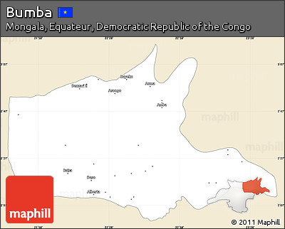 Classic Style Simple Map of Bumba, single color outside