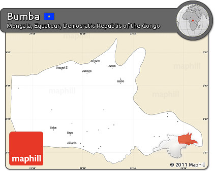 Classic Style Simple Map of Bumba, single color outside