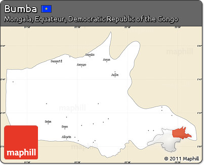 Classic Style Simple Map of Bumba, single color outside