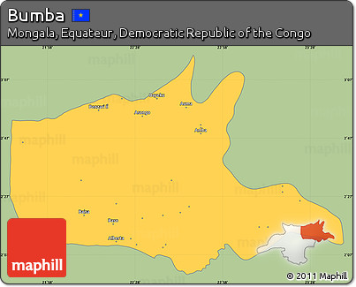 Savanna Style Simple Map of Bumba, single color outside