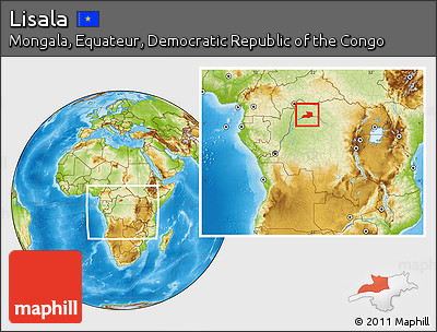 Physical Location Map of Lisala, within the entire country
