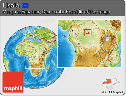 Physical Location Map of Lisala, within the entire country